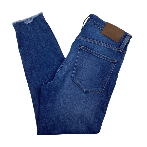 J CREW Mercantile Button-fly High Rise Raw Step Hem Skinny Jeans Blue - Picture 4 of 9